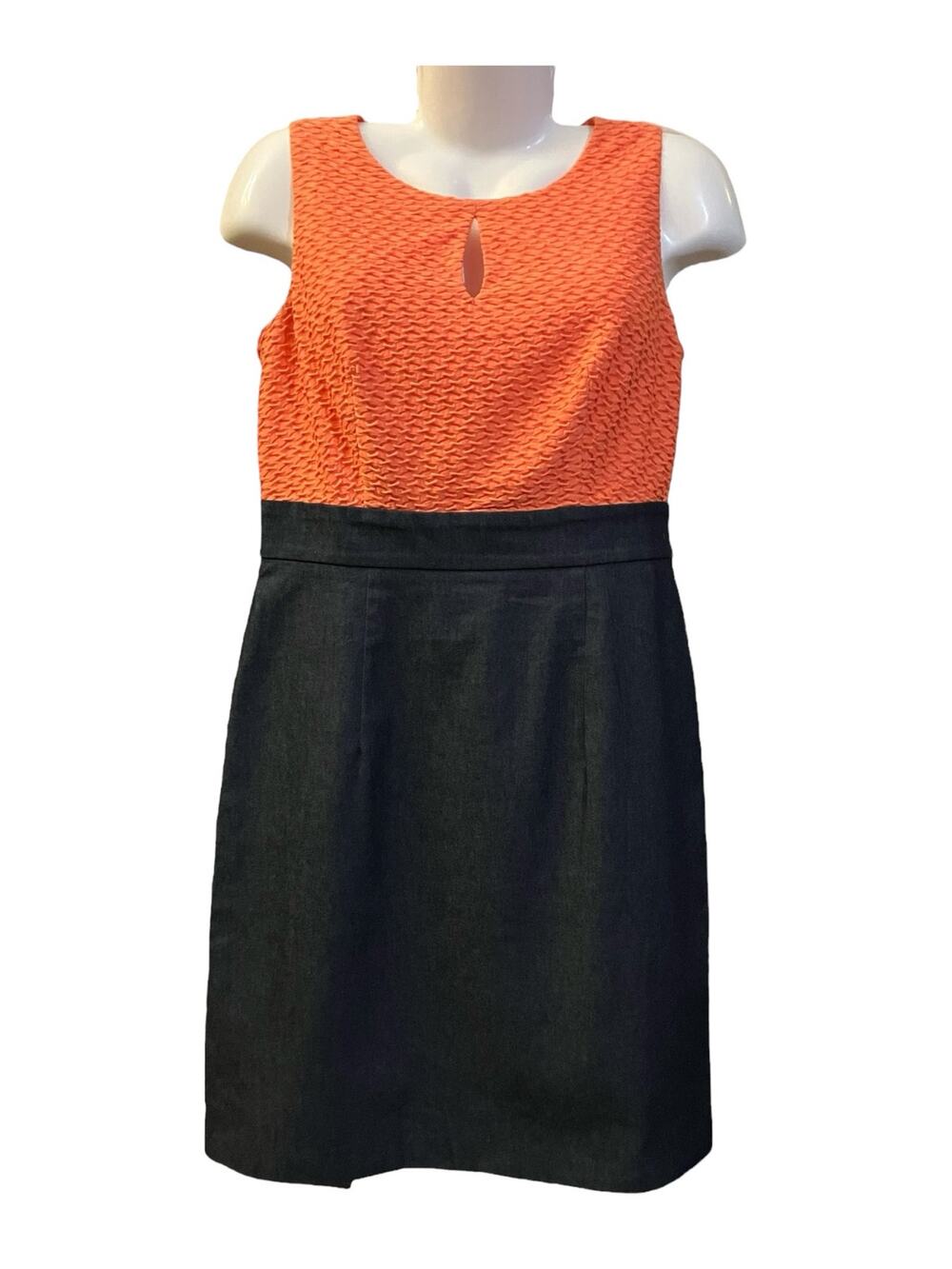 Alyx Women's Orange/Denim with Keyhole on Front Sleeveless Dress | Size 8